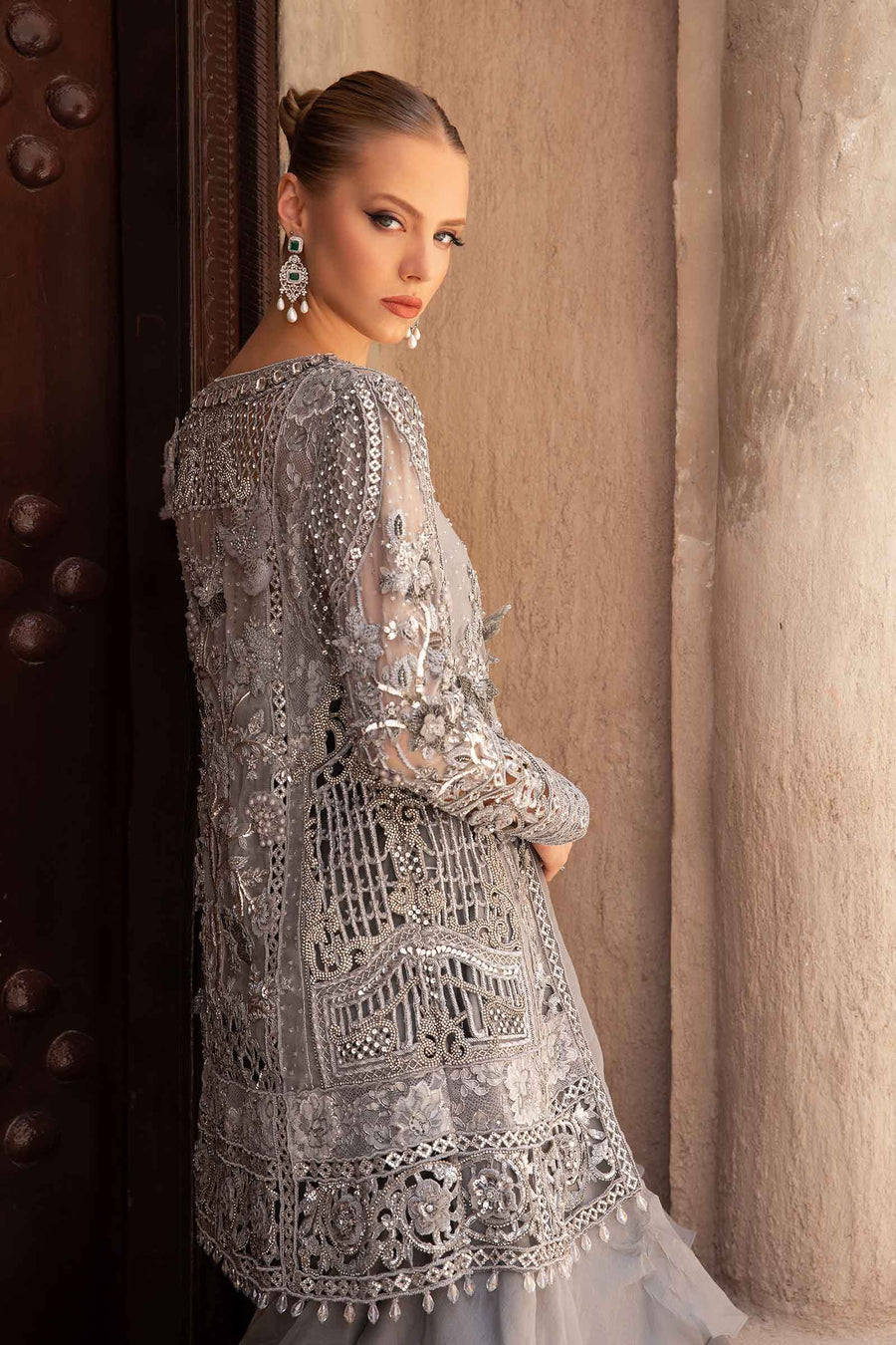 Maria B | Bridal Formals | Alora L Gray Pure Organza