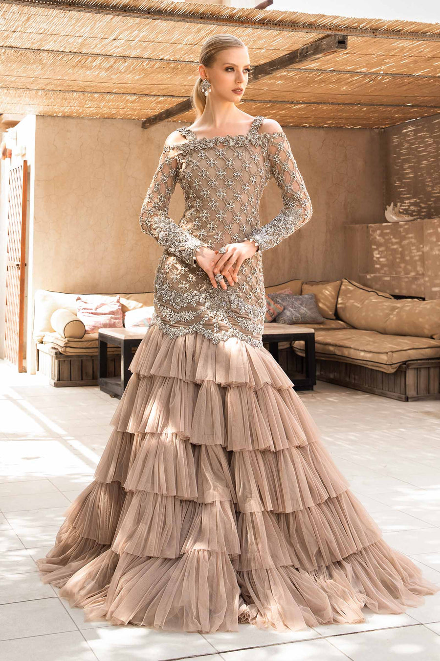Maria B | Bridal Formals | Milan XS Nude Peach Net