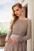 Maria B | Bridal Formals | Elle M Pinkish Gray Chiffon