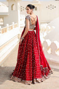Maria B | Bridal Formals | Mumtaz Mahal S Deep Red Poly Net