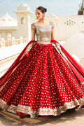 Maria B | Bridal Formals | Mumtaz Mahal XL Deep Red Poly Net