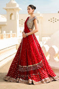 Maria B | Bridal Formals | Mumtaz Mahal Custom Size Deep Red Poly Net