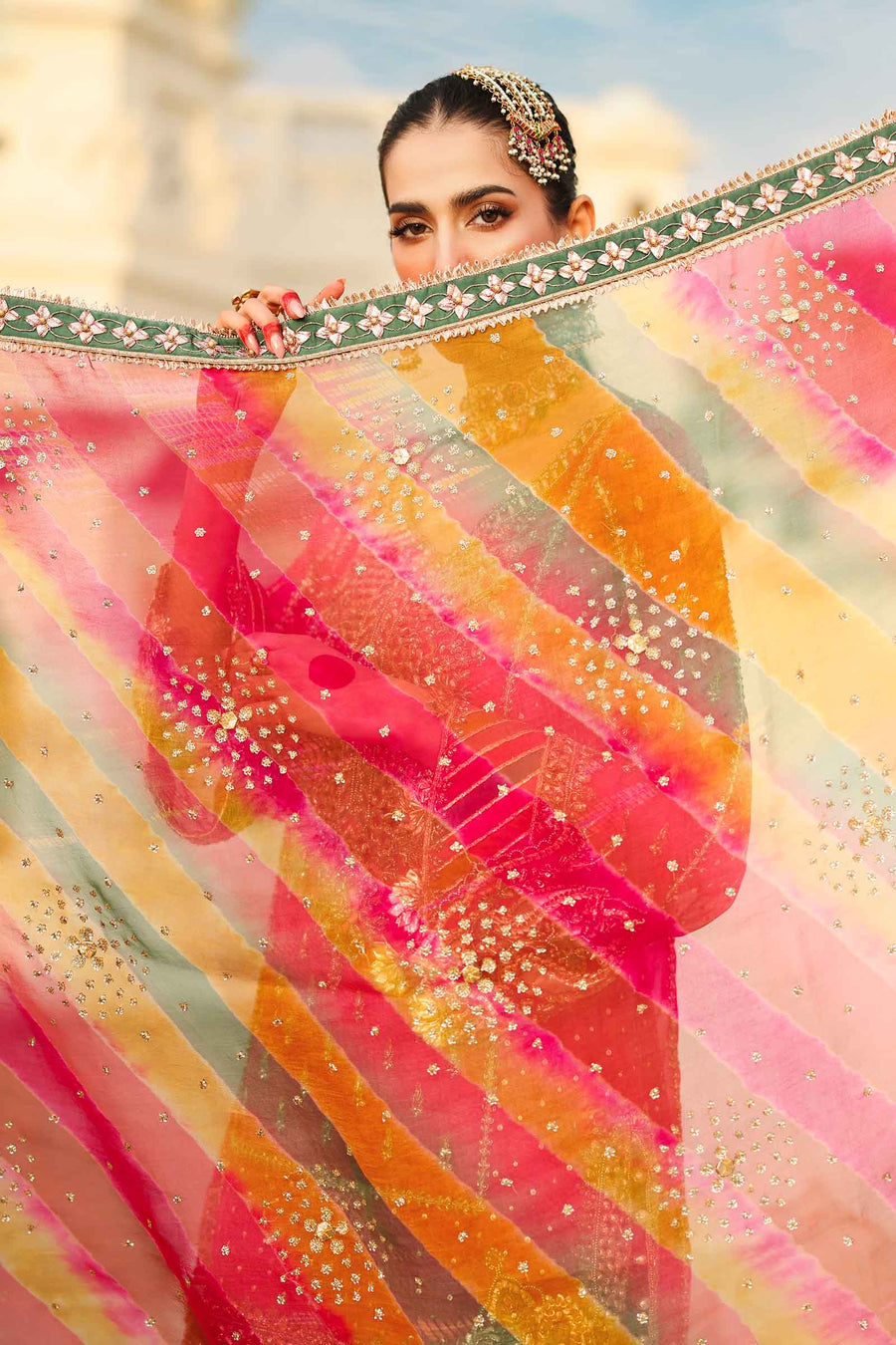 Maria B | Bridal Formals | Hur-ul-Nisa XL Hot Pink Pure Organza