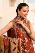 Maria B | Bridal Formals | Noor Jahan L Rust Pure Organza