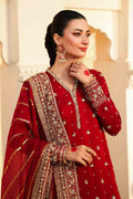 Maria B | Bridal Formals | Shahzadi Khanum L Maroon Raw Silk