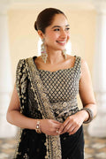 Maria B | Bridal Formals | Nawab Jan L Black Poly Net