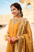 Maria B | Bridal Formals | Roshanara Begum L Mustard Pure Organza