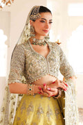 Maria B | Bridal Formals | Malika Jahan S Lime Yellow Pure Organza