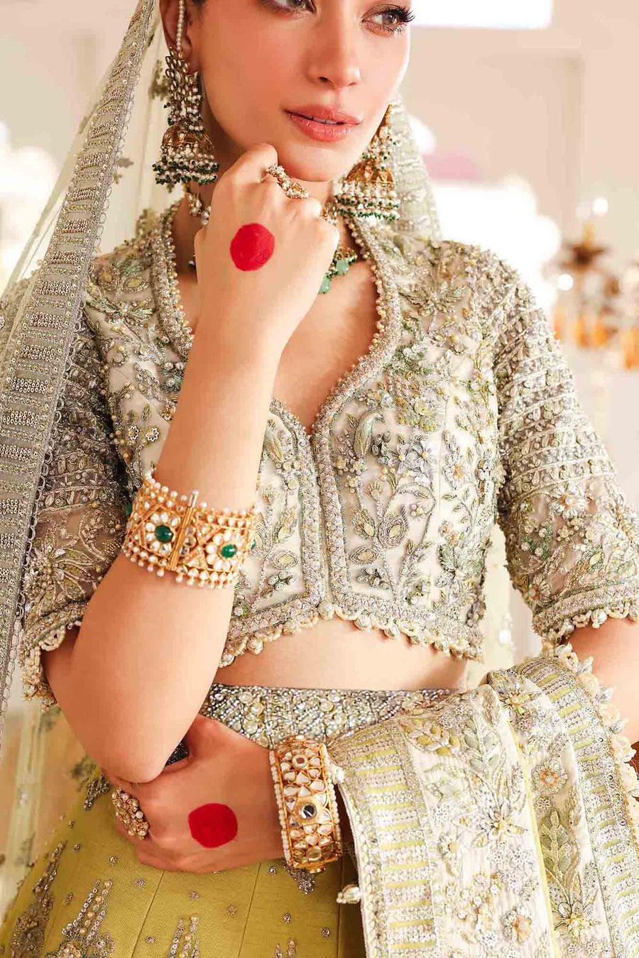 Maria B | Bridal Formals | Malika Jahan S Lime Yellow Poly Net