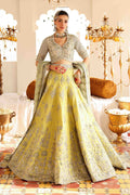 Maria B | Bridal Formals | Malika Jahan M Lime Yellow Pure Organza