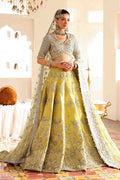 Maria B | Bridal Formals | Malika Jahan XS Lime Yellow Pure Organza