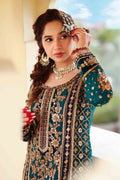 Maria B | Bridal Formals | Begum Jahanara M Sea Green Pure Organza