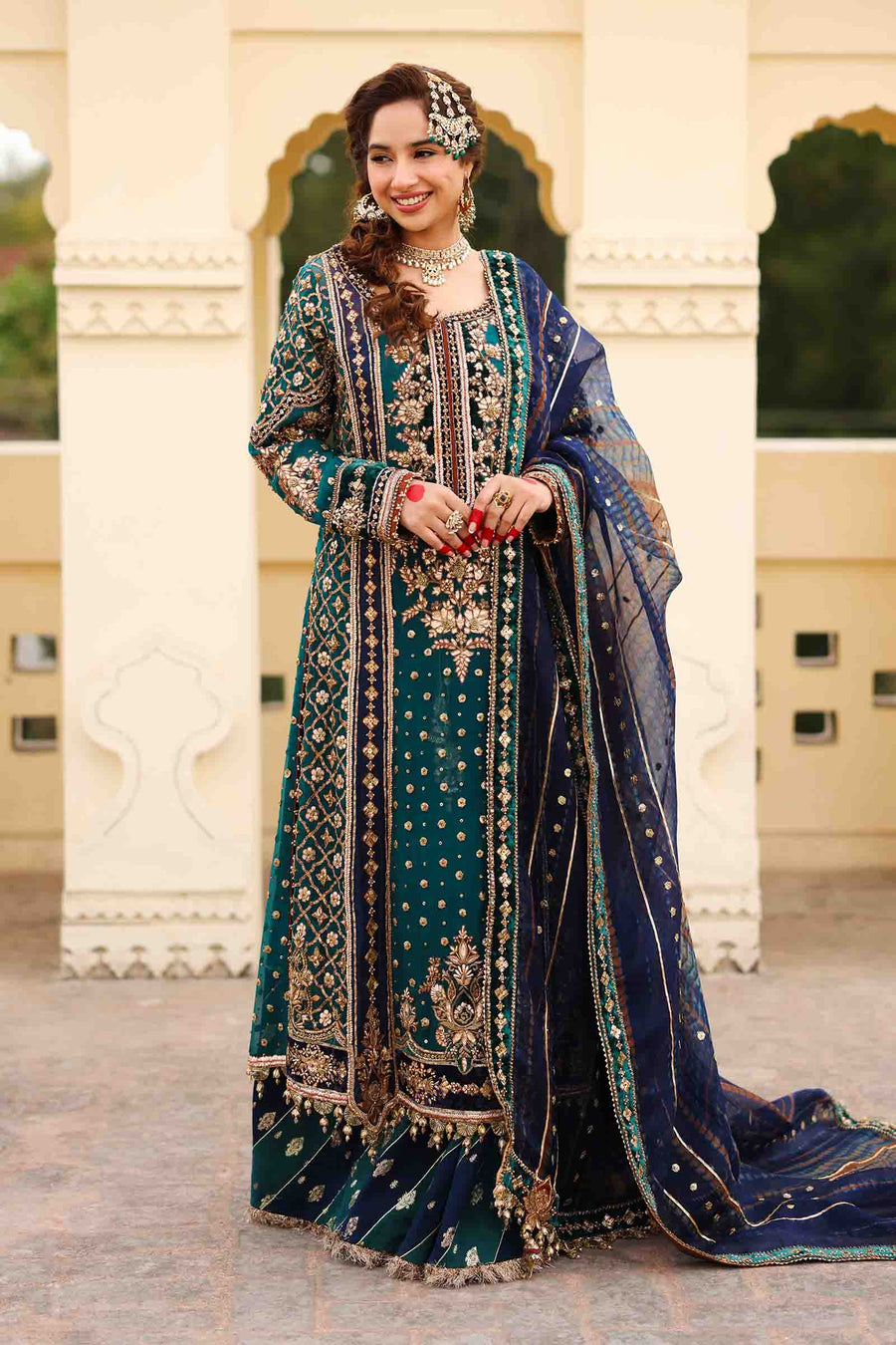 Maria B | Bridal Formals | Begum Jahanara XS Sea Green Pure Organza