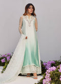 Farah Talib Aziz | Zaza Luxe Pret 24 | SOLENE AQUA OMBRE EMBELLISHED COLUMN SHIRT WITH EMBROIDERED KALIDAAR SLIP - Pakistani Designer Dress - by Farah Talib Aziz | Type: Luxury - 100% Original at Saira Sultan
