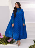 Farah Talib Aziz | Zaza Luxe Pret 24 | CHARR BLUE EMBROIDERED RAW SILK SHIRT AND DUPATTA - Pakistani Designer Dress - by Farah Talib Aziz | Type: Luxury - 100% Original at Saira Sultan