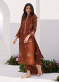 Farah Talib Aziz | Zaza Luxe Pret 24 | NOEMIE CHOCOLATE EMBROIDERED RAW SILK SHIRT AND DUPATTA - Pakistani Designer Dress - by Farah Talib Aziz | Type: Luxury - 100% Original at Saira Sultan