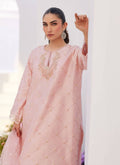 Farah Talib Aziz | Zaza Luxe Pret 24 | BEBE BLUSH PINK EMBELLISHED RAW SILK KURTA SHIRT AND DUPATTA - Pakistani Designer Dress - by Farah Talib Aziz | Type: Luxury - 100% Original at Saira Sultan