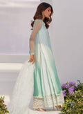 Farah Talib Aziz | Zaza Luxe Pret 24 | SOLENE AQUA OMBRE EMBELLISHED COLUMN SHIRT WITH EMBROIDERED KALIDAAR SLIP - Pakistani Designer Dress - by Farah Talib Aziz | Type: Luxury - 100% Original at Saira Sultan