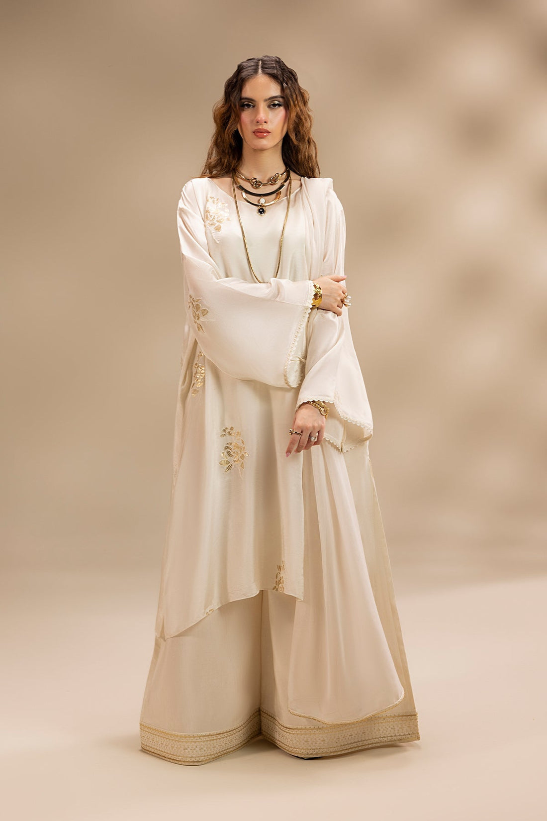 Erum Khan | Lillia Summer Edit | Moon Pearl XS Off White Silk
