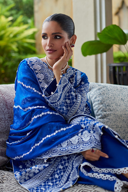 Gulaal | Luxury Lawn 25 | Cynara L Blue Lawn