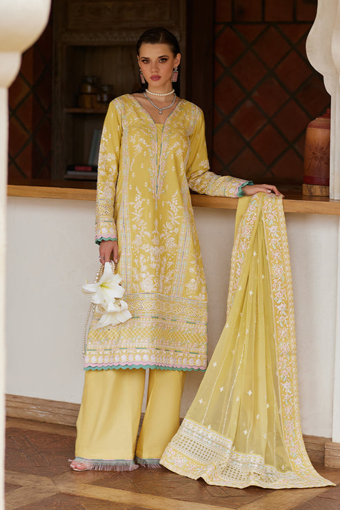Gulaal | Luxury Lawn 25 | Iris XS Yellow Lawn