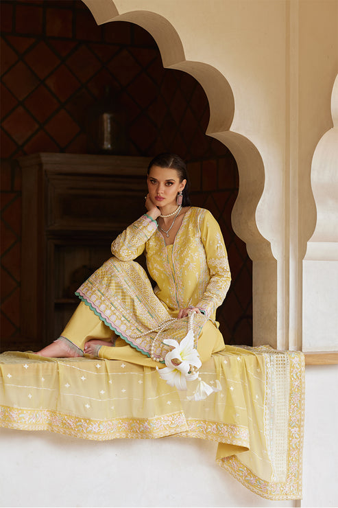 Gulaal | Luxury Lawn 25 | Iris L Yellow Lawn