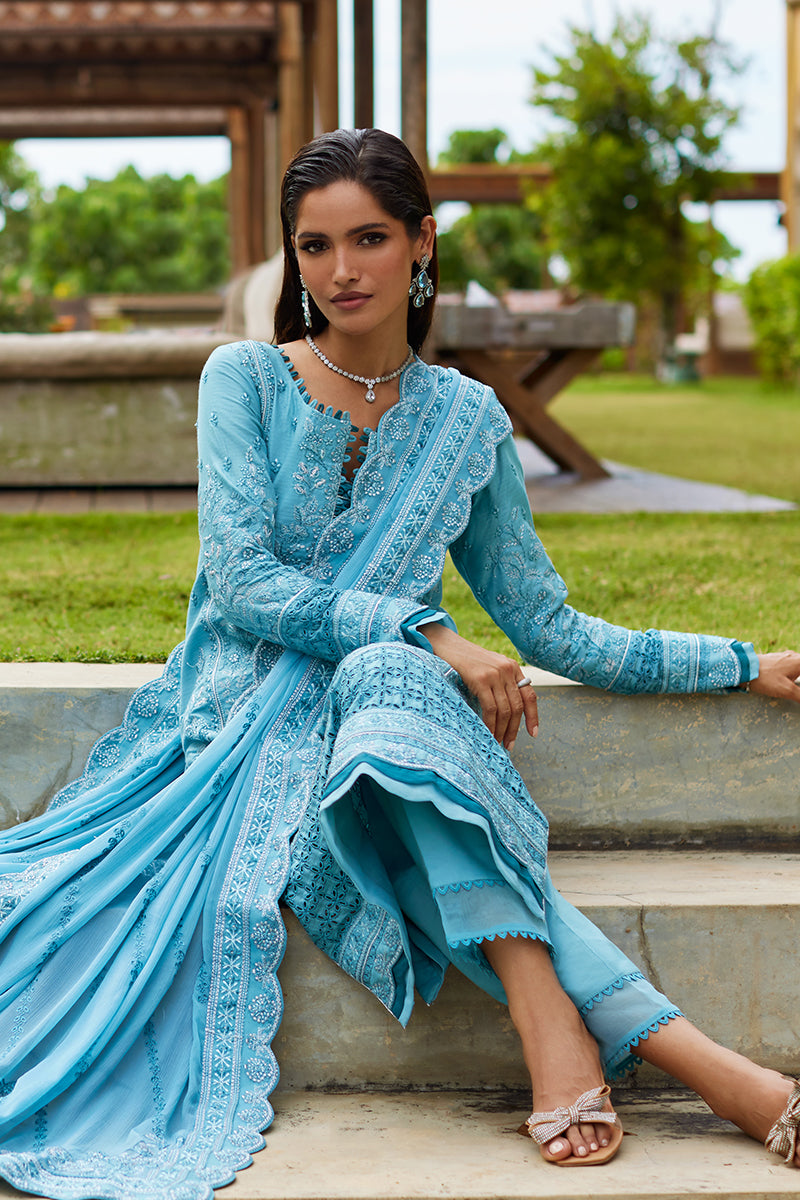 Gulaal | Luxury Lawn 25 | Dhalia L Turqiouse Lawn