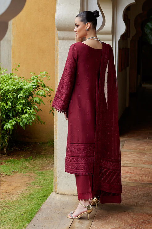 Gulaal | Luxury Lawn 25 | Nigella XS Maroon Lawn