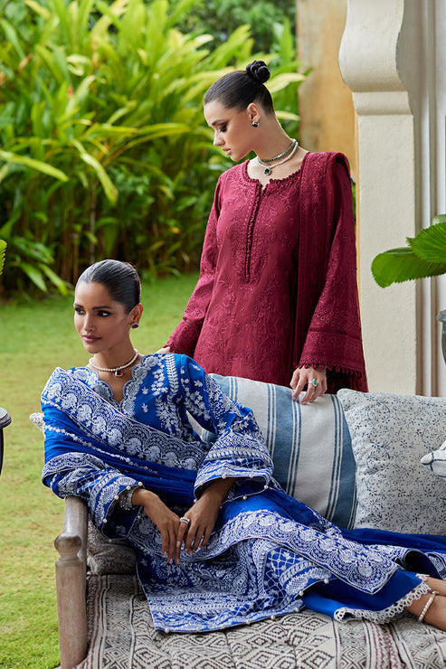 Gulaal | Luxury Lawn 25 | Nigella XL Maroon Lawn