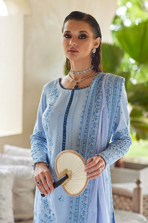 Gulaal | Luxury Lawn 25 | Azalea M Blue Lawn