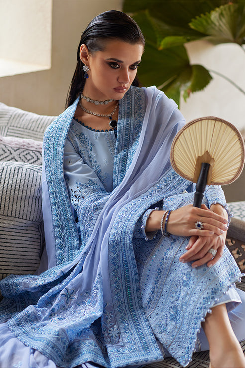 Gulaal | Luxury Lawn 25 | Azalea L Blue Lawn