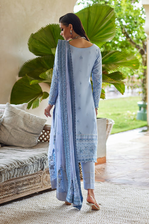 Gulaal | Luxury Lawn 25 | Azalea XS Blue Lawn