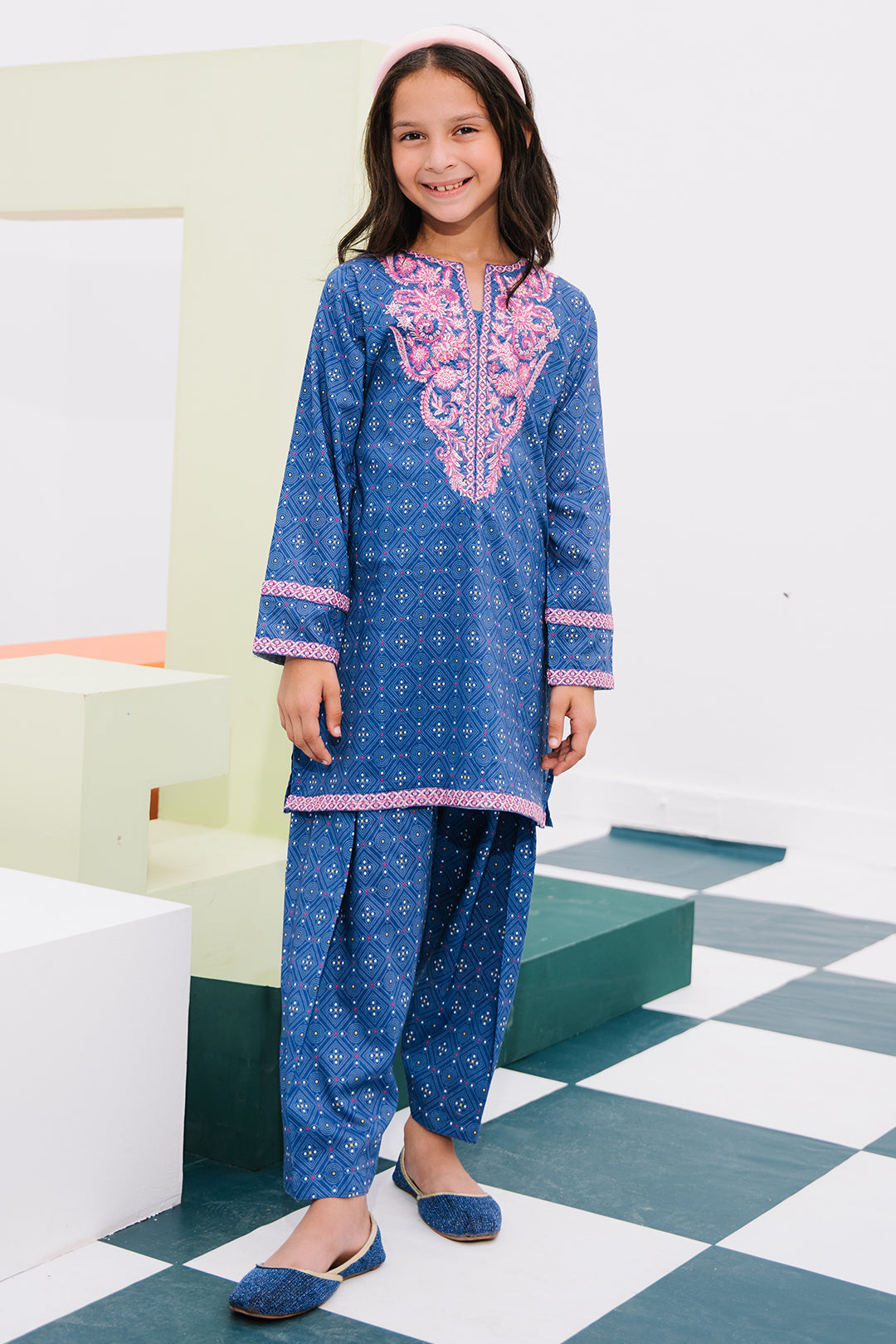 Zellbury Girls | 2 Piece Lawn | Embroidered Kurta Trouser - 2434 -  Zellbury Girls Essential Pret -  Saira Sultan