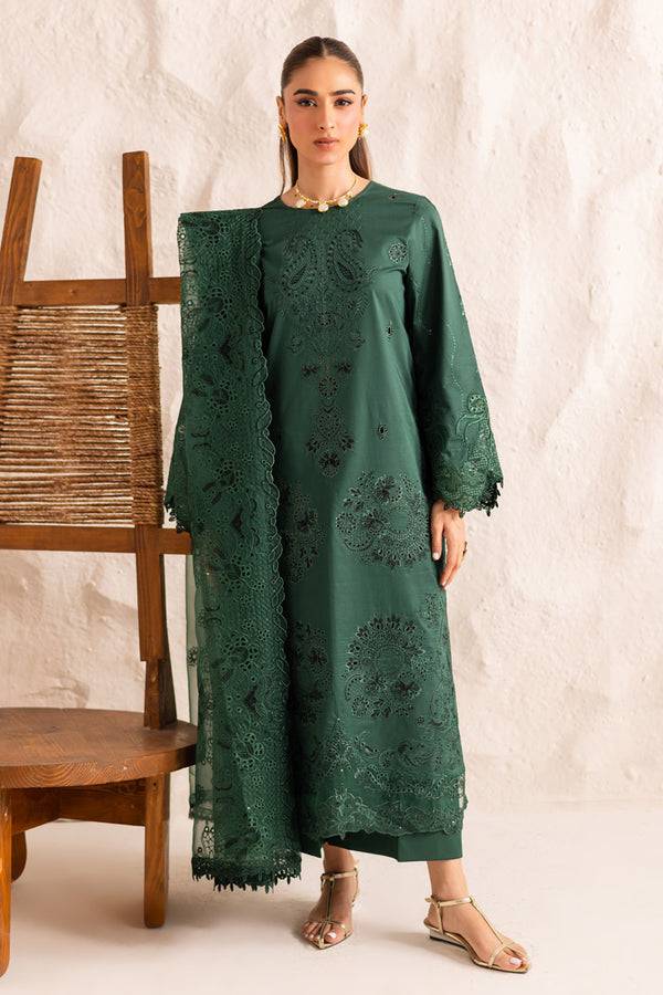 Marjjan | Guzel Lawn | SMC 206-B (Green) - Pakistani Designer Dress - by Marjjan - Type : Ladies Clothes - 100% Original at Saira Sultan