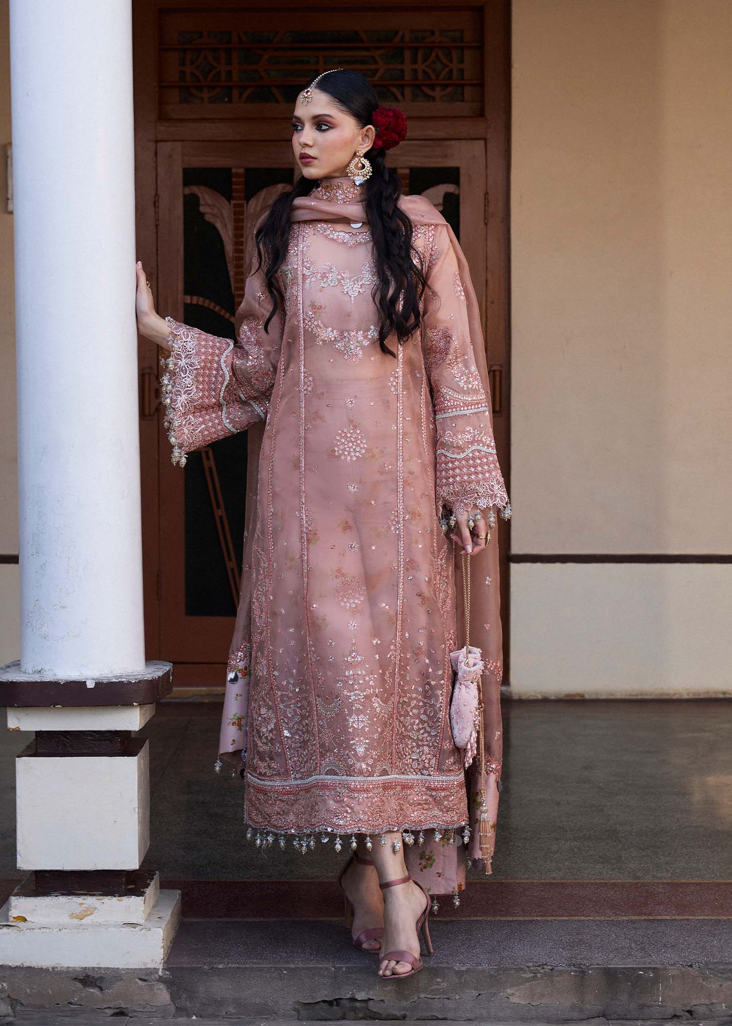 Hussain Rehar | Darlings Festive 25 | Danara L Brownish Pink Organza