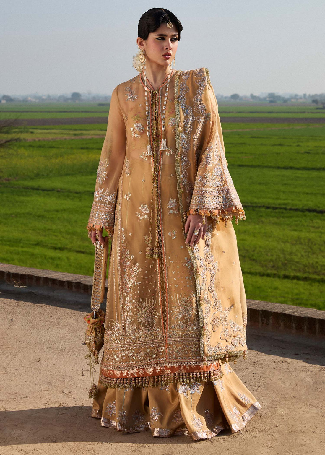 Hussain Rehar | Darlings Festive 25 | Sundal XS Mustard Organza