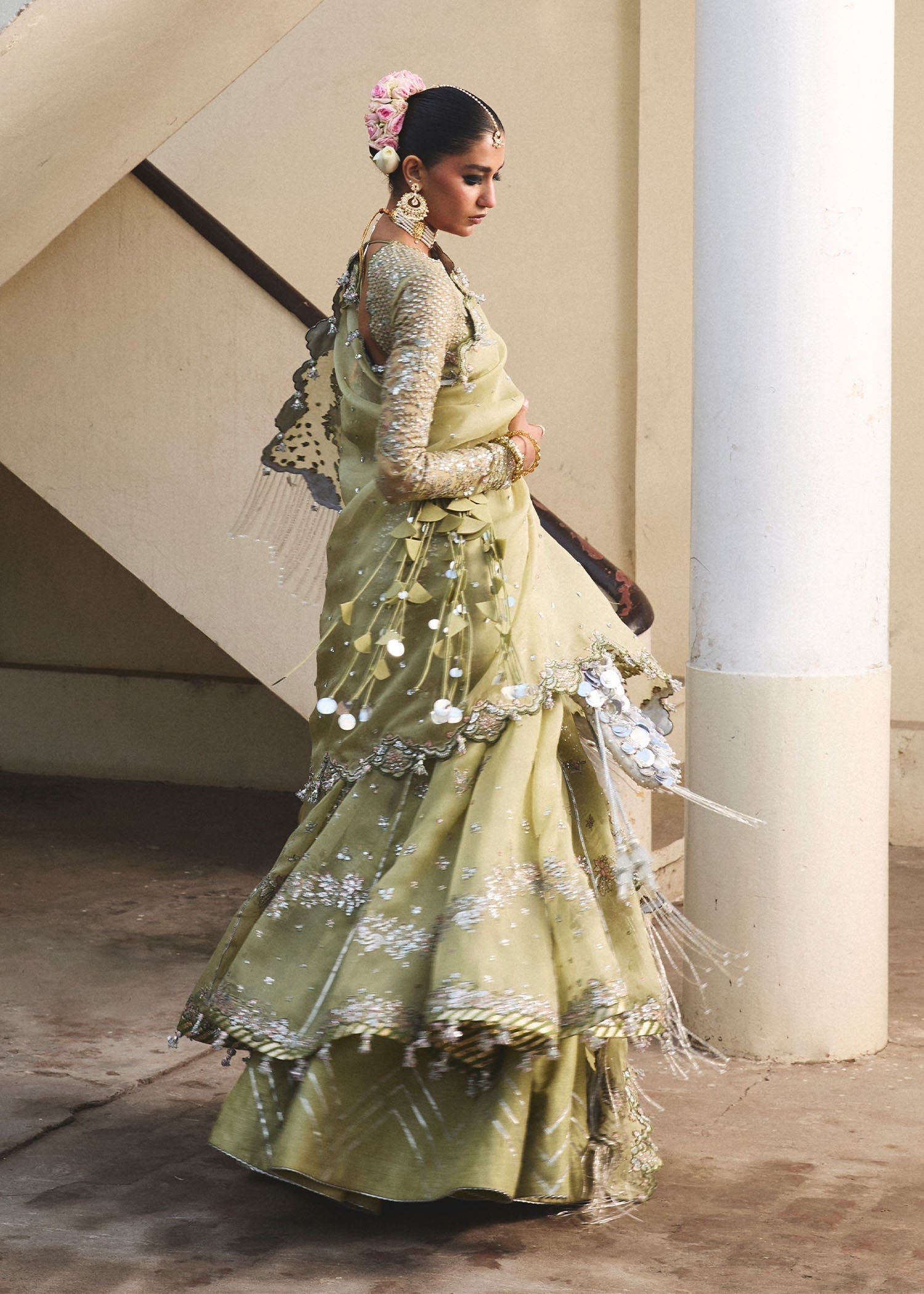 Hussain Rehar | Darlings Festive 25 | Tahiri XL Apple Green Organza