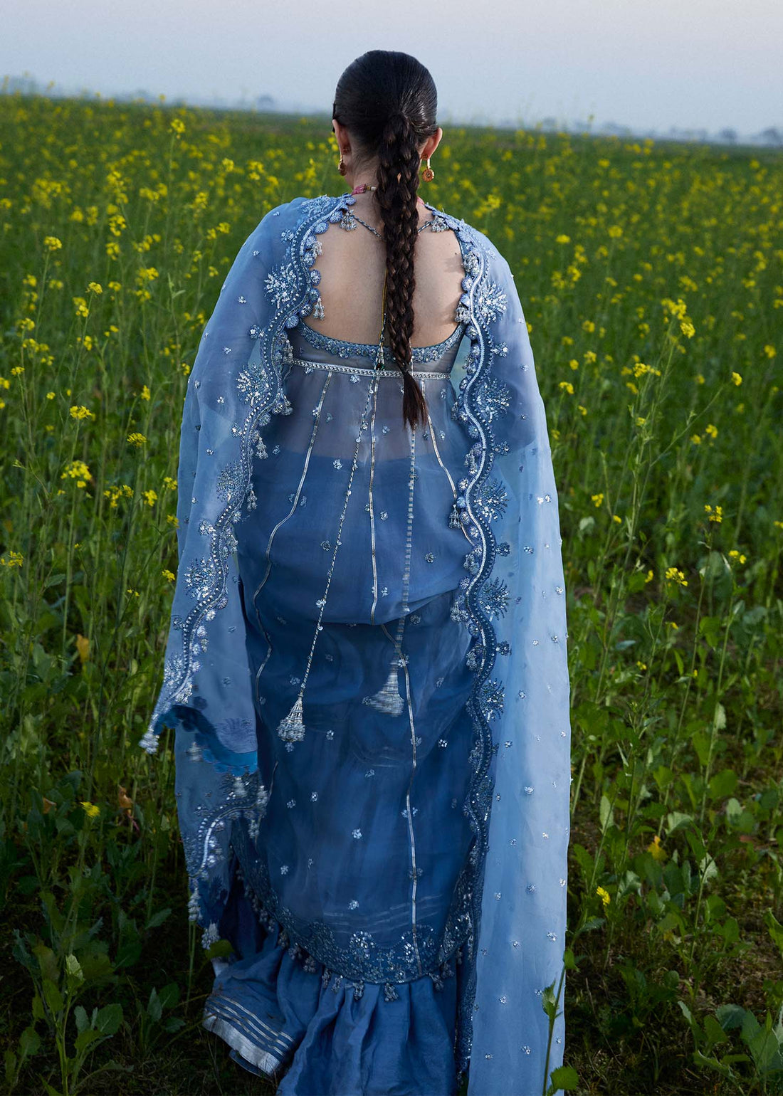 Hussain Rehar | Darlings Festive 25 | Mira XS Ice Blue Organza