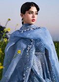 Hussain Rehar | Darlings Festive 25 | Mira XL Ice Blue Organza