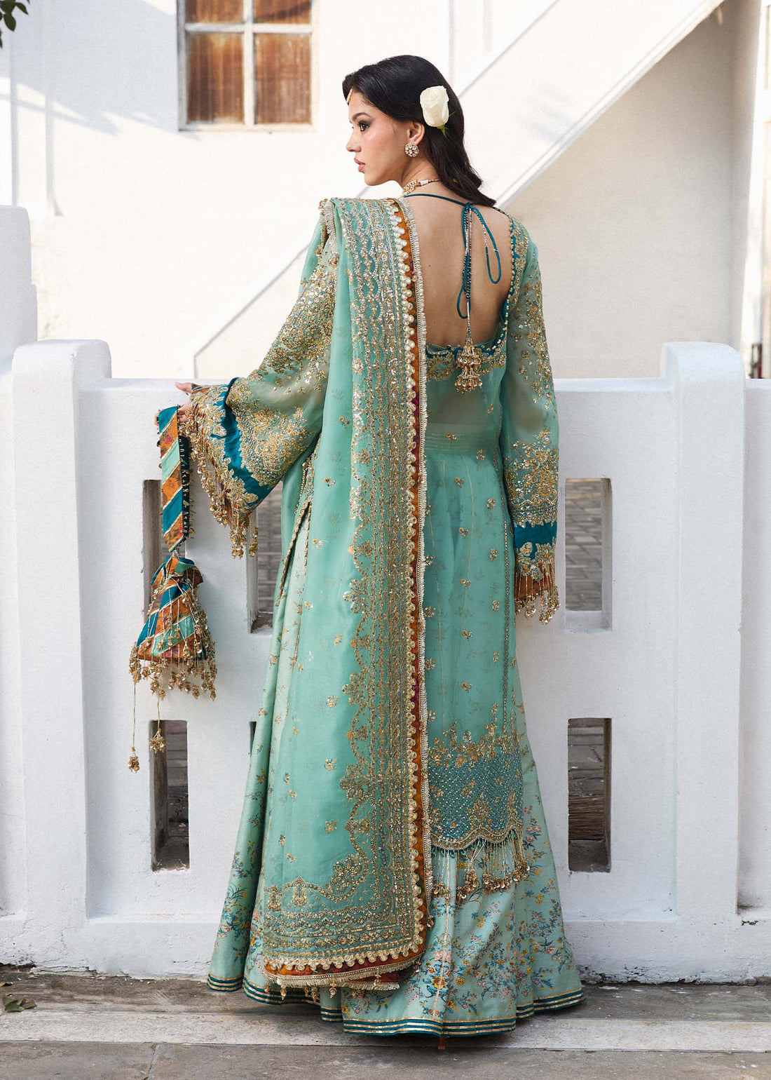 Hussain Rehar | Darlings Festive 25 | Miraye XS Ice Blue Organza