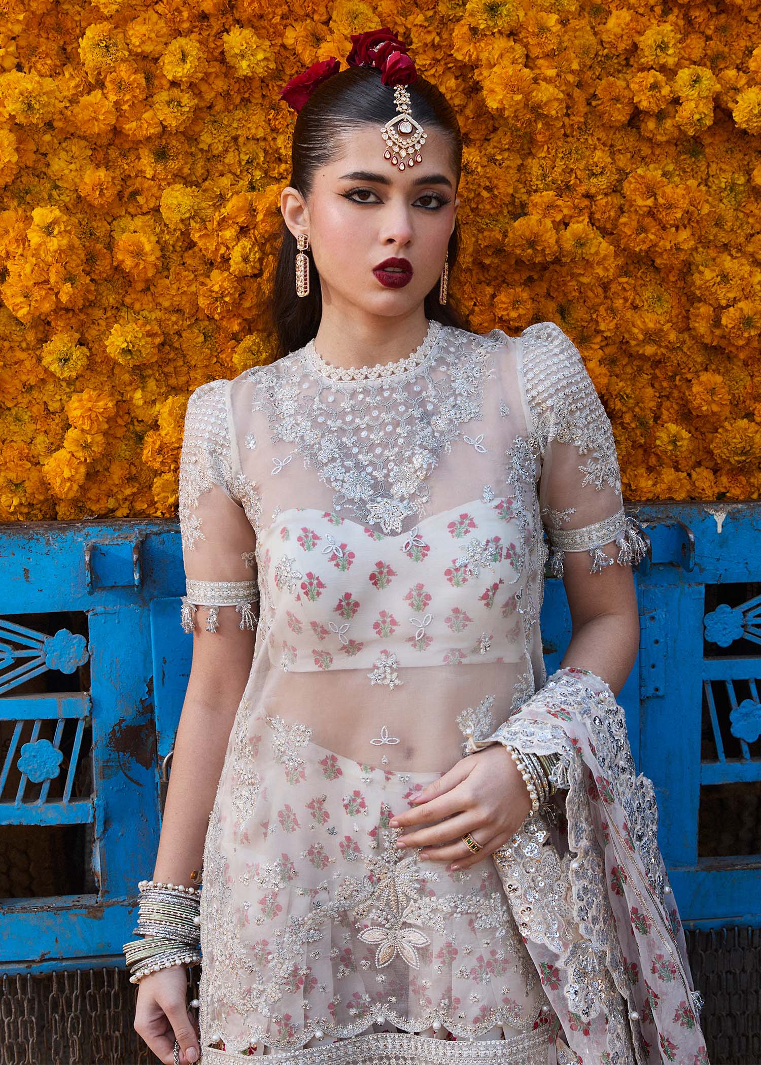 Hussain Rehar | Darlings Festive 25 | Zareen L Ivory Organza