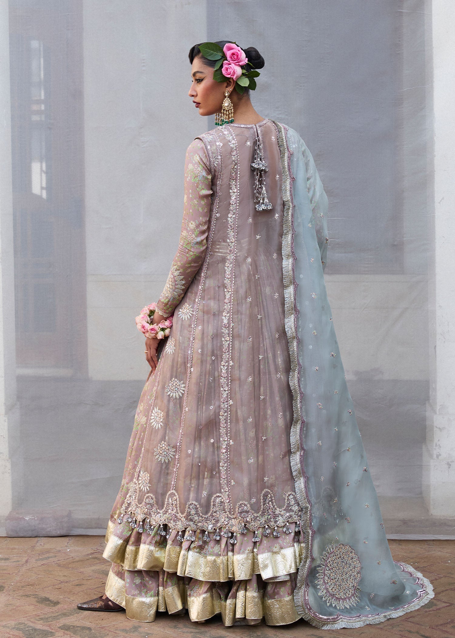 Hussain Rehar | Darlings Festive 25 | Ziniya S Mouse Gray Organza