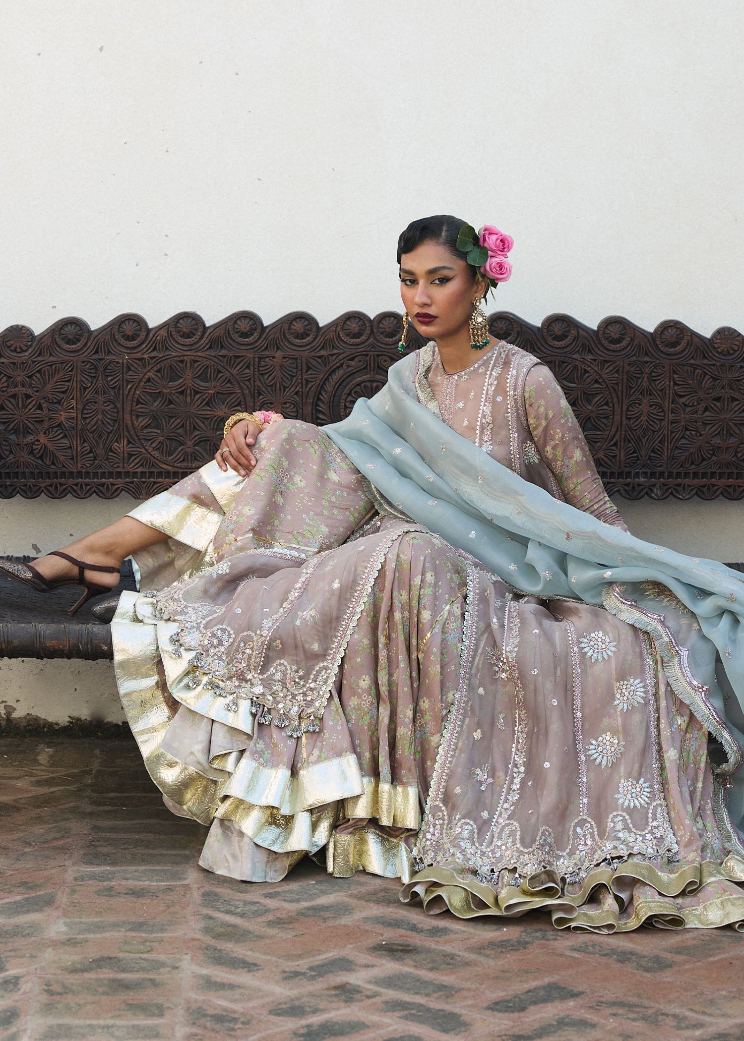 Hussain Rehar | Darlings Festive 25 | Ziniya M Mouse Gray Organza