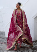 Hussain Rehar | Darlings Festive 25 | Maher M Burgundy Organza
