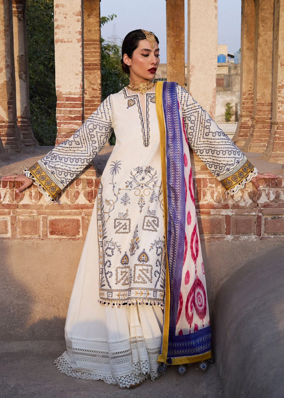 Hussain Rehar | Nirmal SS 25 | Motia XS Off White Lawn