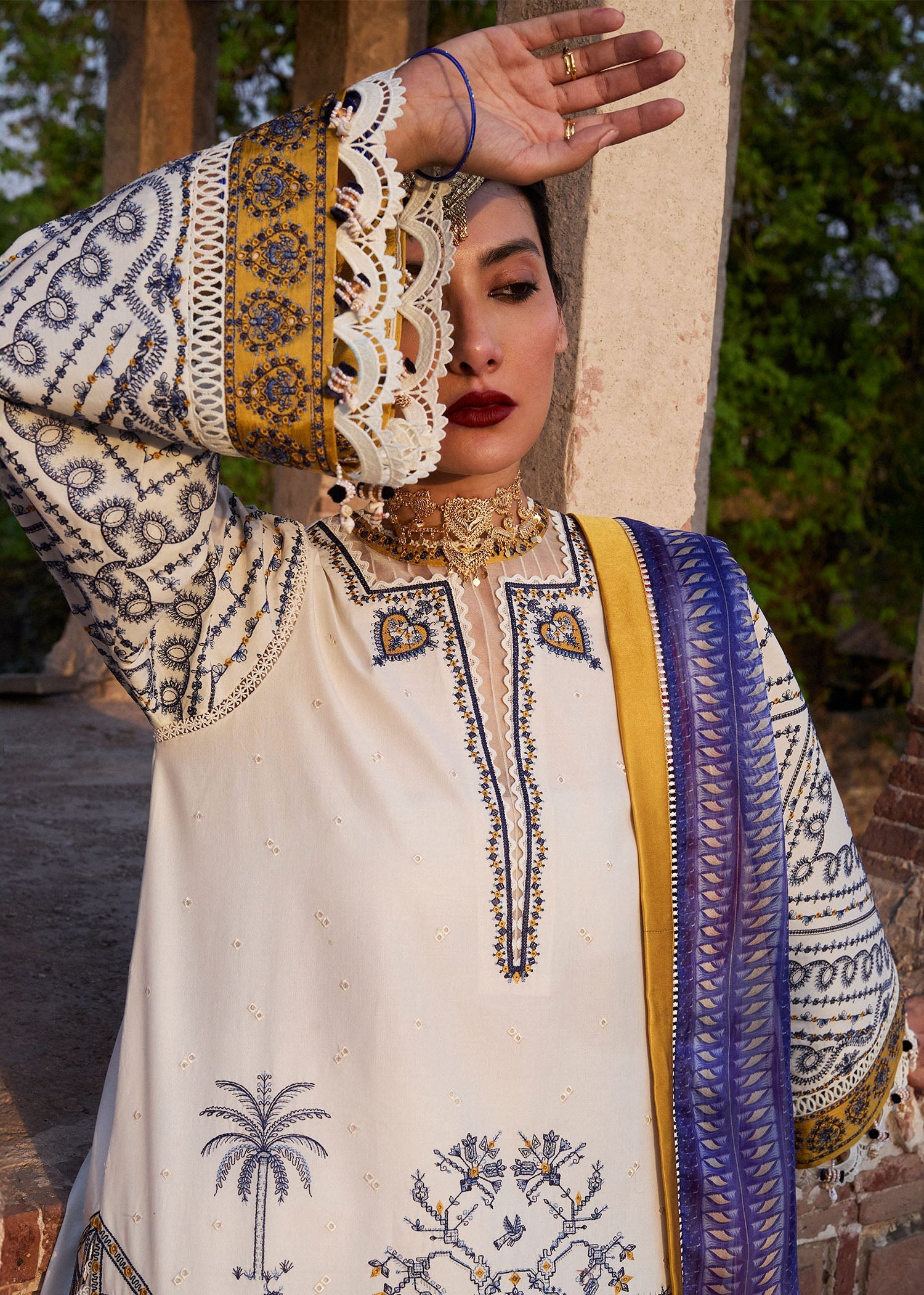 Hussain Rehar | Nirmal SS 25 | Motia M Off White Lawn