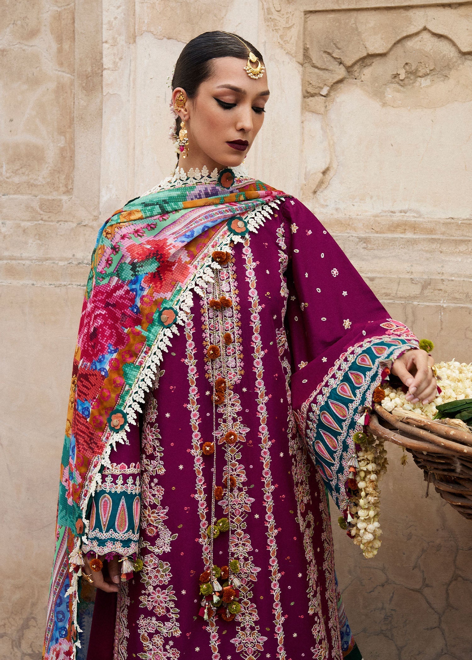 Hussain Rehar | Nirmal SS 25 | Kahei L Magenta Lawn
