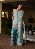 Hussain Rehar | SS Luxury Pret 25 | Artes XS Ice Blue Organza
