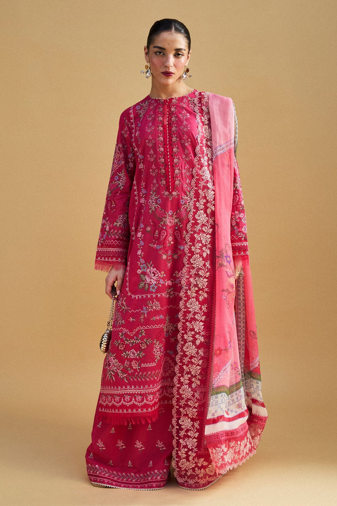 Zara Shahjahan | Satori 25 | Hikari-7A XS Carrot Pink Lawn