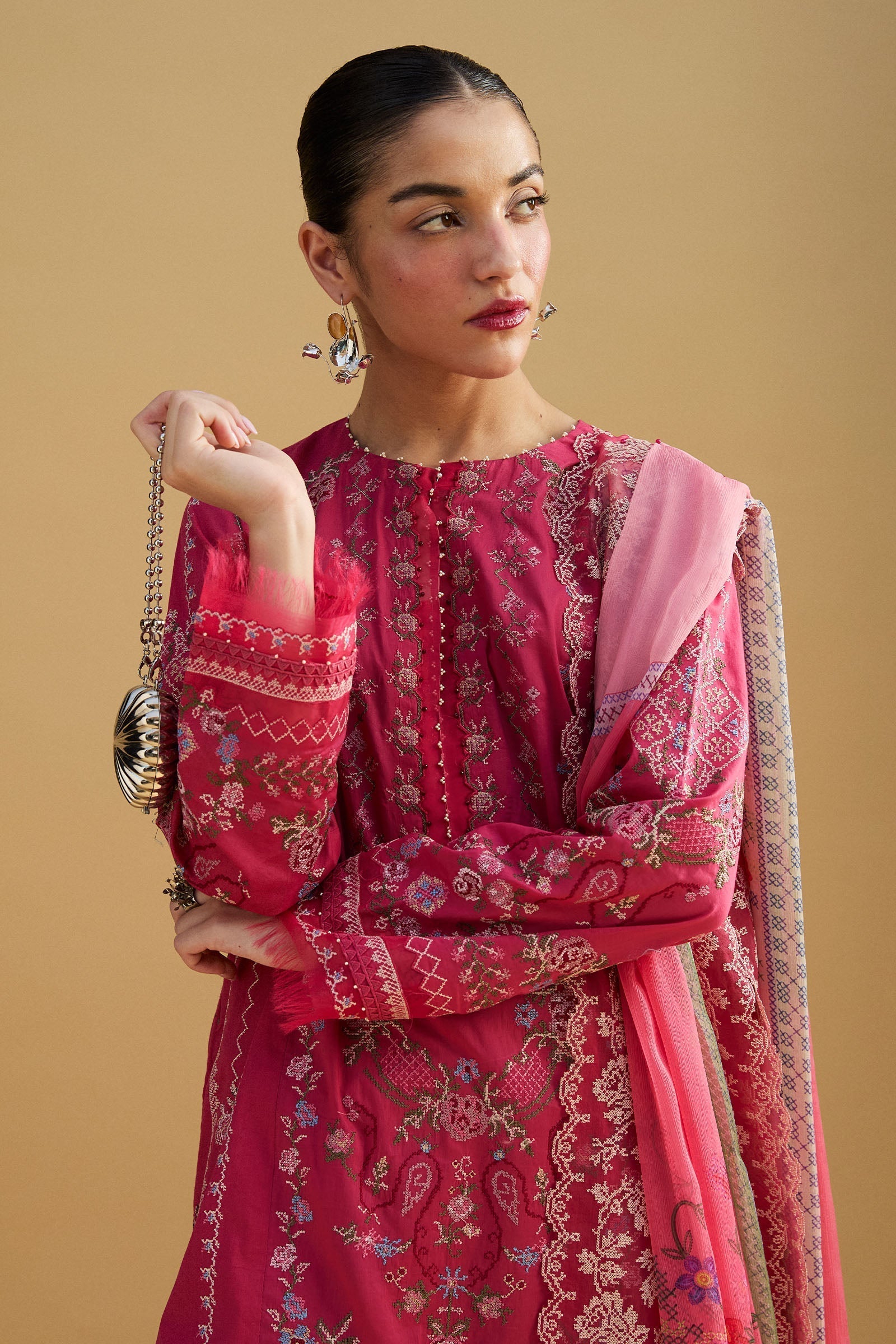 Zara Shahjahan | Satori 25 | Hikari-7A XL Carrot Pink Lawn